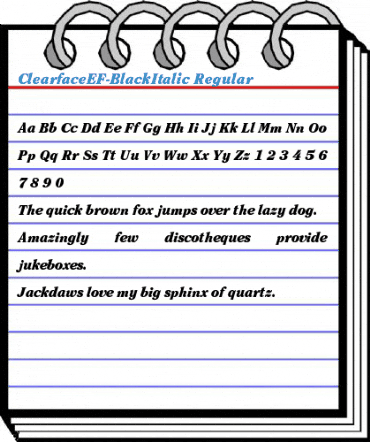 ClearfaceEF-BlackItalic Regular Font