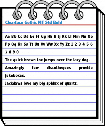 Clearface Gothic MT Std Bold Font