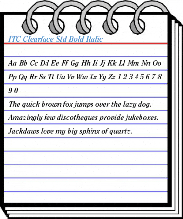 ITC Clearface Std Bold Italic Font