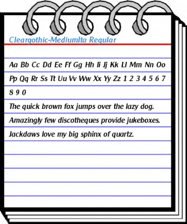 Cleargothic-MediumIta Regular Font