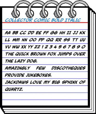 Collector Comic Bold Italic Font