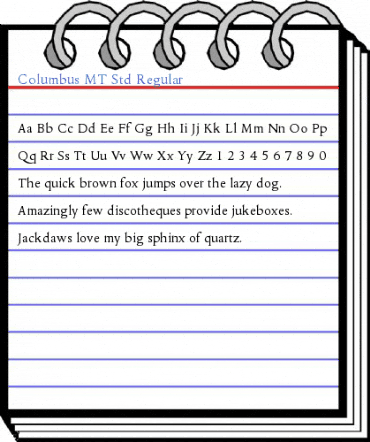 Columbus MT Std Regular Font