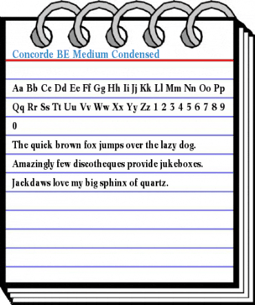 Concorde BE Medium Condensed Font