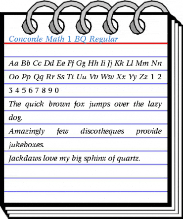Concorde Math 1 BQ Regular Font