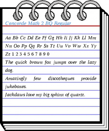 Concorde Math 2 BQ Regular Font