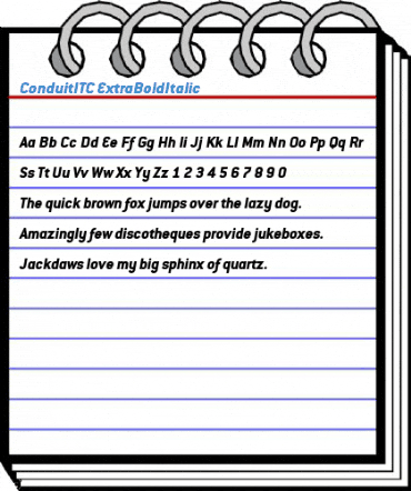 ConduitITC ExtraBoldItalic Font