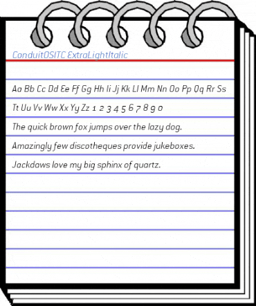 ConduitOSITC ExtraLightItalic Font