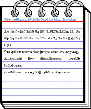 CooperBlackEF-BoldCondOutline Regular Font