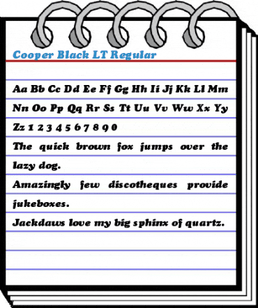 Cooper Black LT Regular Font