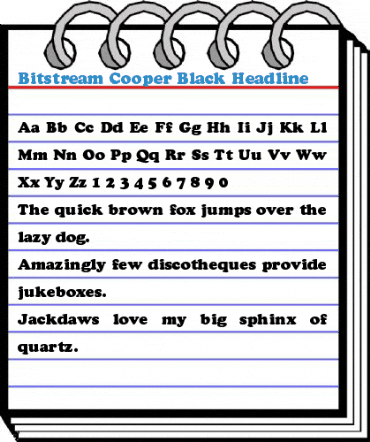 Bitstream Cooper Black Headline Font