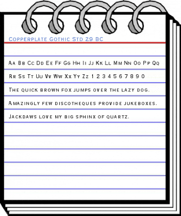 Copperplate Gothic Std 29 BC Font