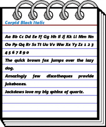 Corpid Black Italic Font