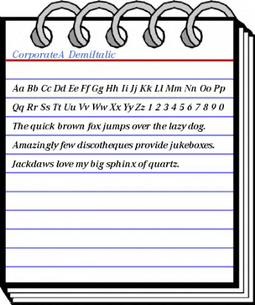 CorporateA DemiItalic Font