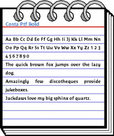 Costa Ptf Bold Font