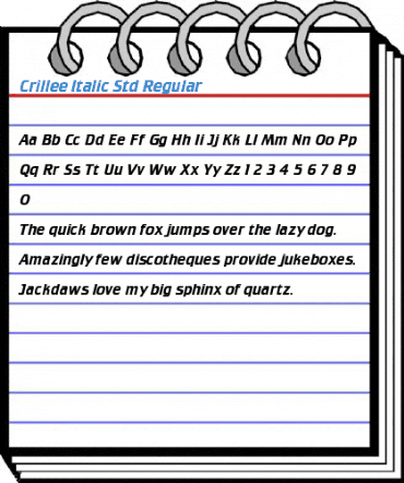 Crillee Italic Std Regular Font