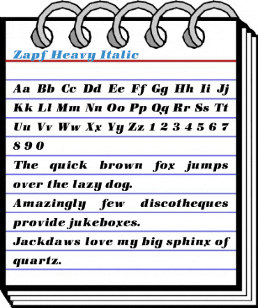 Zapf Heavy Italic Font