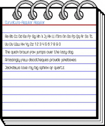 Curvature-Regular Regular Font