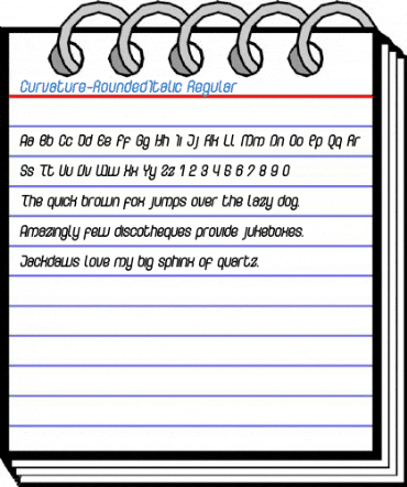 Curvature-RoundedItalic Regular Font
