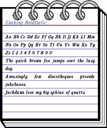 Cushing BoldItalic Font
