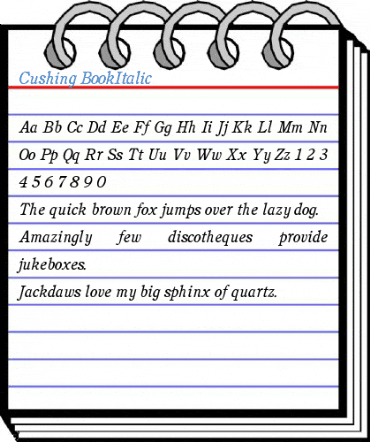 Cushing BookItalic Font
