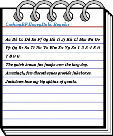 CushingEF-HeavyItalic Regular Font