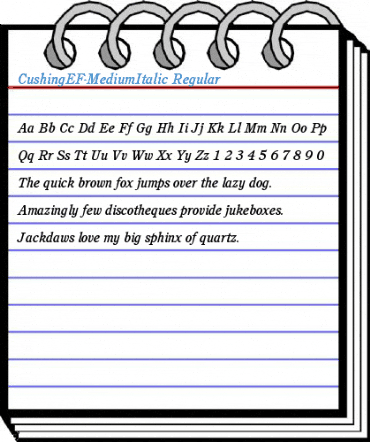 CushingEF-MediumItalic Regular Font