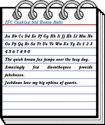 ITC Cushing Std Heavy Italic Font