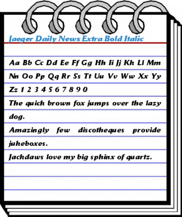 Jaeger Daily News Extra Bold Italic Font