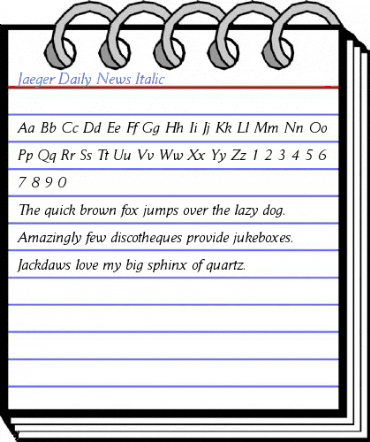 Jaeger Daily News Italic Font
