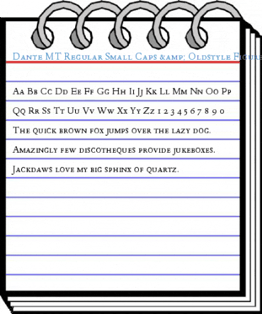 Dante MT Regular Small Caps & Oldstyle Figures Font