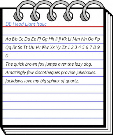 DB Head Light Italic Font