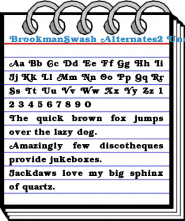 BrookmanSwash Alternates2 Unsw Bold Font
