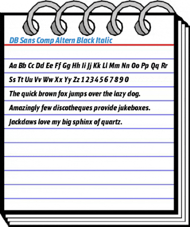 DB Sans Comp Altern Black Italic Font