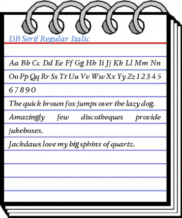 DB Serif Regular Italic Font
