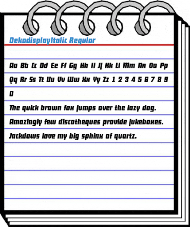 DekodisplayItalic Regular Font