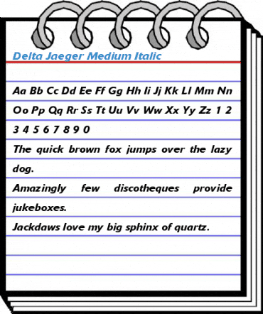 Delta Jaeger Medium Italic Font
