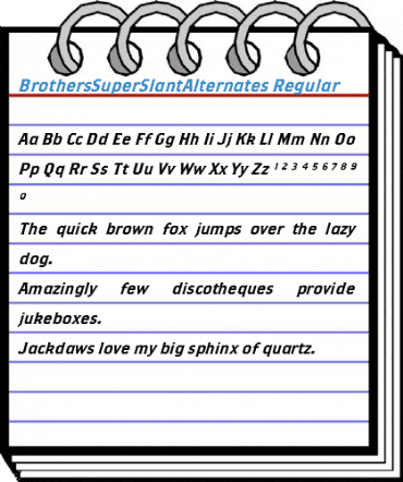 BrothersSuperSlantAlternates Regular Font