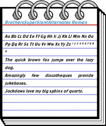 BrothersSuperSlantAlternates Roman Font