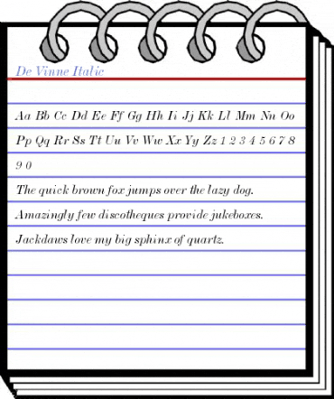 De Vinne Italic Font