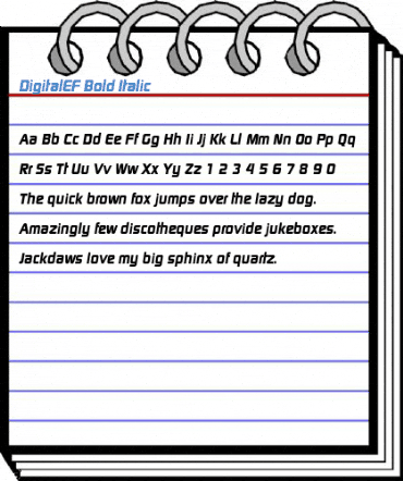 DigitalEF Bold Italic Font