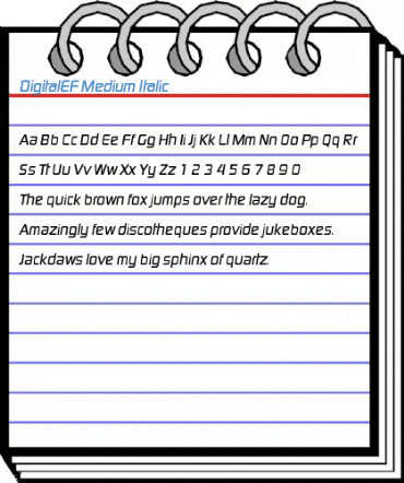 DigitalEF Medium Italic Font