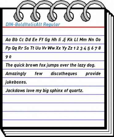 DIN-BoldItalicAlt Regular Font