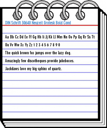 DIN Schrift 30640 Neuzeit Grotesk Bold Cond Font