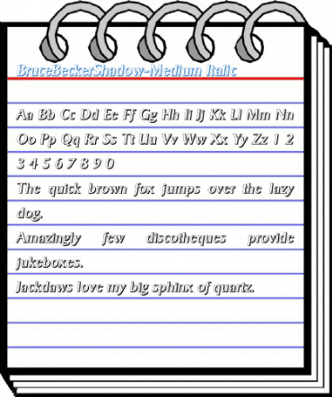 BruceBeckerShadow-Medium Italic Font