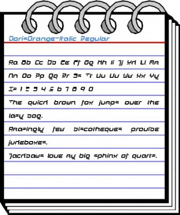 DorisOrange-Italic Regular Font
