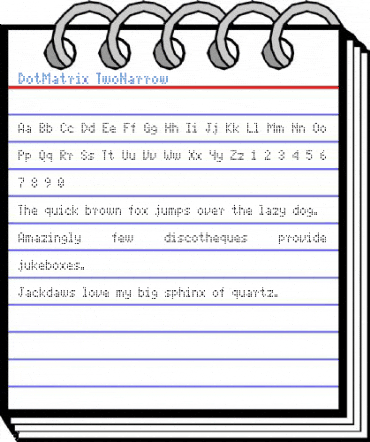 DotMatrix TwoNarrow Font