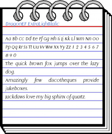 DragonEF ExtraLightItalic Font