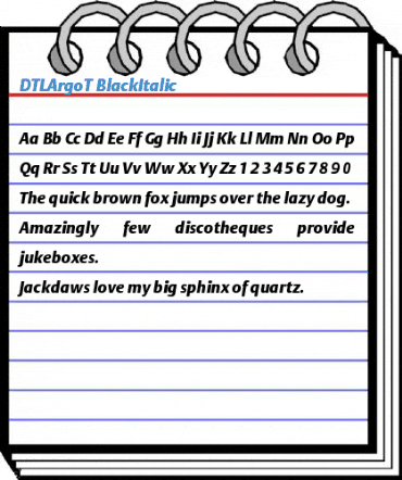 DTLArgoT BlackItalic Font