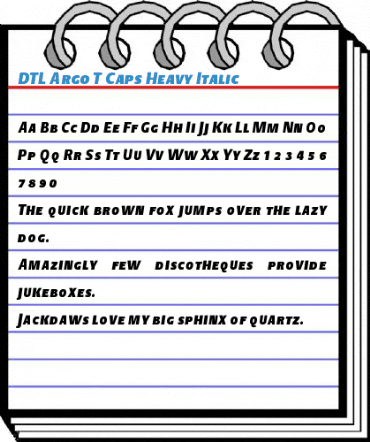 DTL Argo T Caps Heavy Italic Font