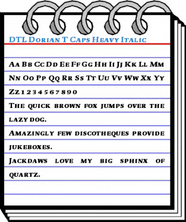 DTL Dorian T Caps Heavy Italic Font